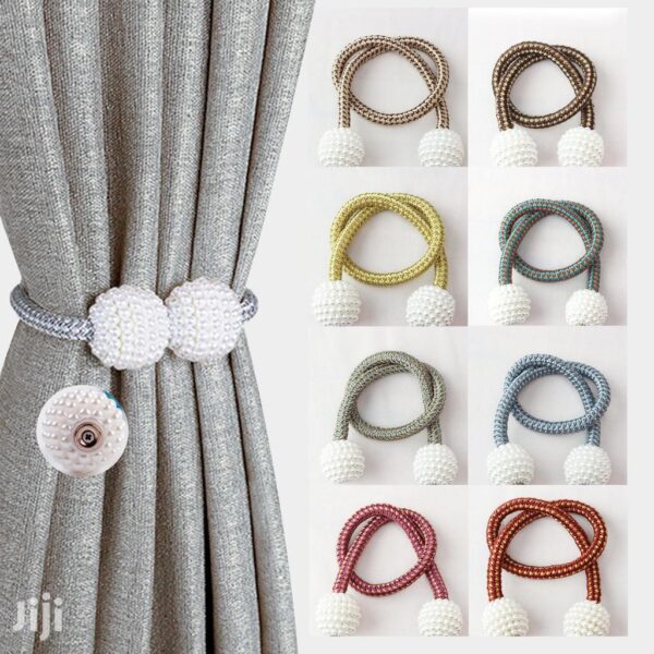 Curtain Magnetic Clip Bead Curtain Tie back Hanging Ball Curtain - (Silver Color)