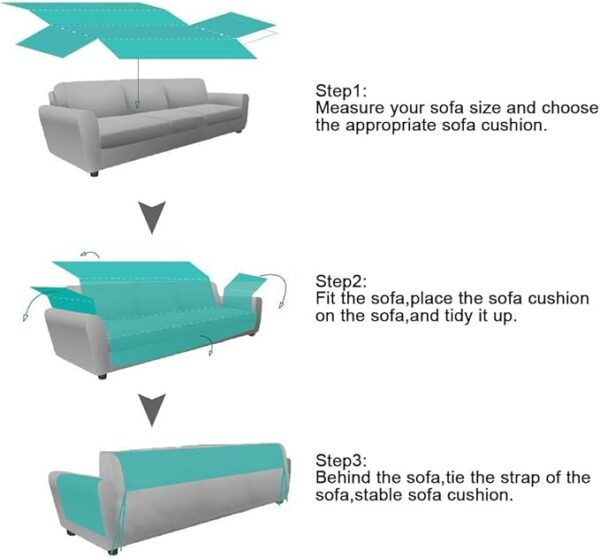 REVERSIBLE WASHABLE COUCH COAT COVER (Random Color) - Image 10