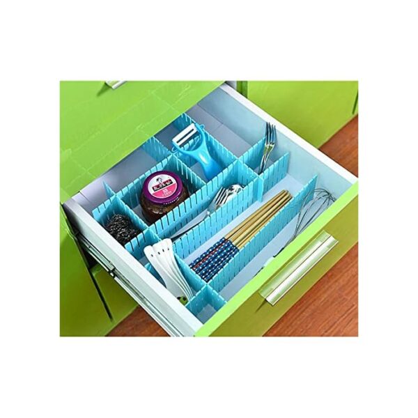 4 Pcs - DIY plastic Drawer Grid Separator Divider Partition Storage Organizer (random color) - Image 4