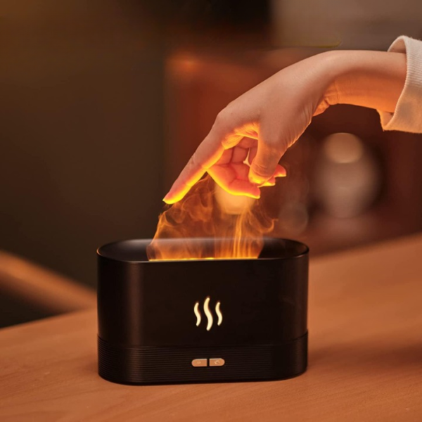 Flame Air Diffuser, Humidifier, Portable-Noiseless Aroma Diffuser for Home, Office or Yoga (Body & Flame in Random Color)