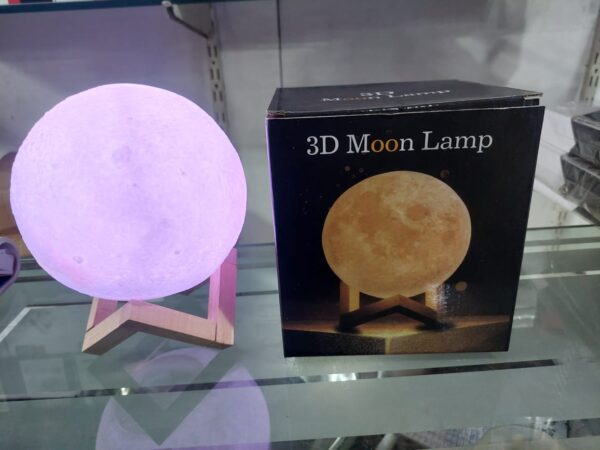 LED Moon Ball Lamp - 3D Printed Lunar Lamp - Battery Powered Colorful - Night Light for Kids - Image 2