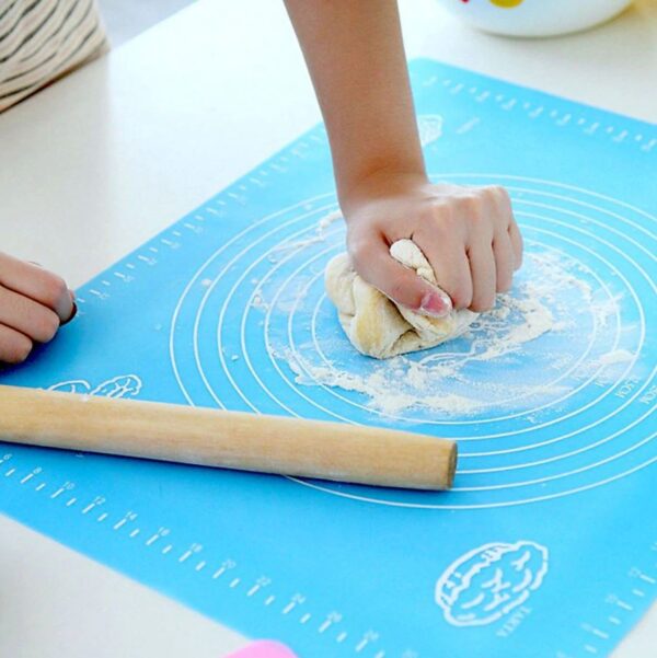 Big Size Silicone Baking Roti Mat With Measurements Heat Resistant Cookie Sheet Oven Liner | Non Stick Flour Rolling Mat | Baking Mat Kneading Dough Pad (Random Color) - Image 7