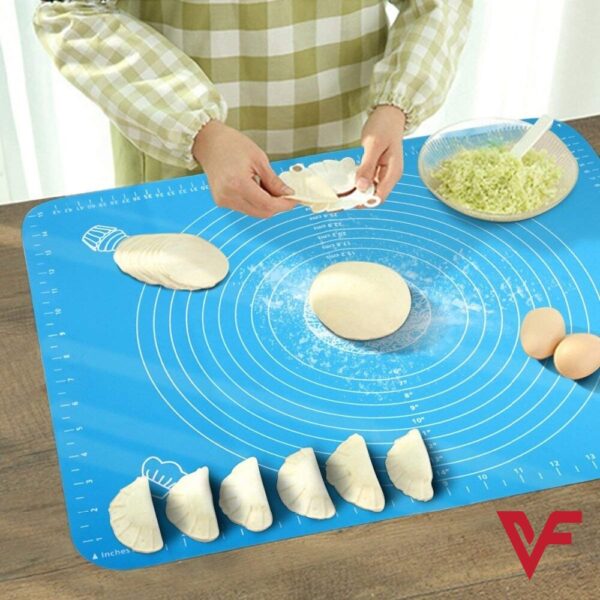 Big Size Silicone Baking Roti Mat With Measurements Heat Resistant Cookie Sheet Oven Liner | Non Stick Flour Rolling Mat | Baking Mat Kneading Dough Pad (Random Color) - Image 11