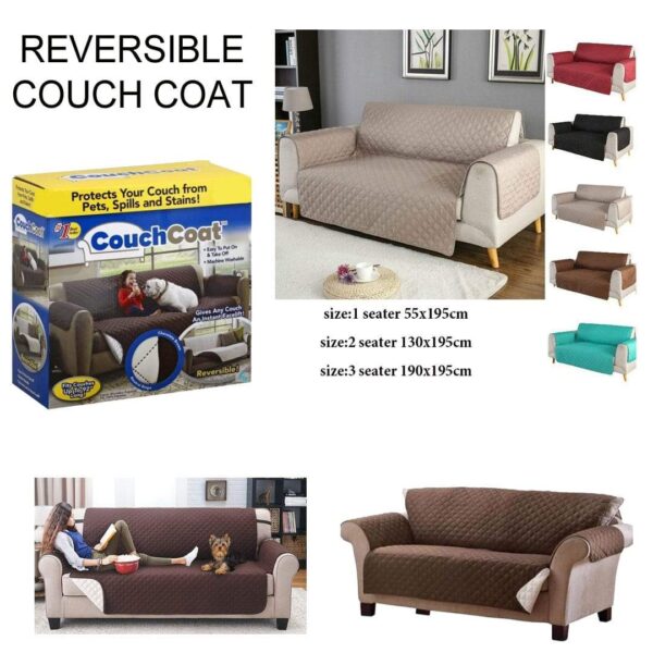 REVERSIBLE WASHABLE COUCH COAT COVER (Random Color)