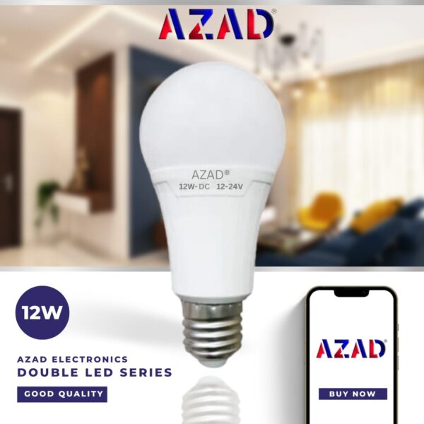 AZAD Smart DC Solar Led Bulb (12v se 24 Volt)12Watts (E27)