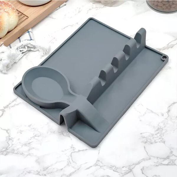 Silica Gel Spoon Pad, Anti - Stain Spatula Spoon Pad, Kitchen Utensils Storage Rack