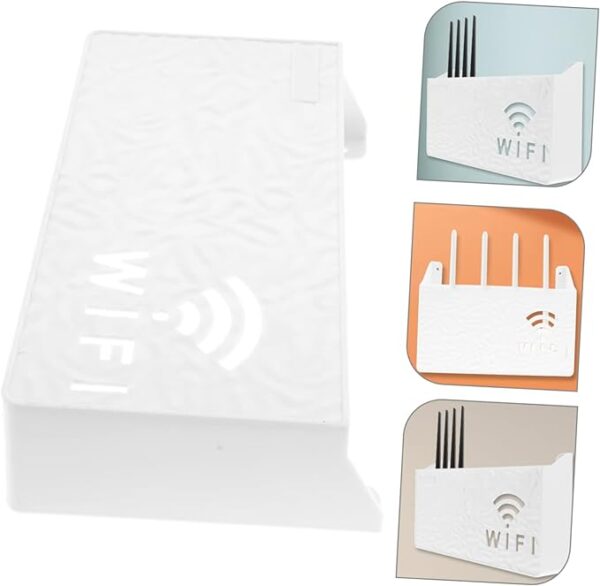 Router Storage Box Wall-mounted Plastic Cable Power Bracket Box Home Decoration Wireless Router Wifi Decoration, Set-top Box Rack( random color ) - Image 7