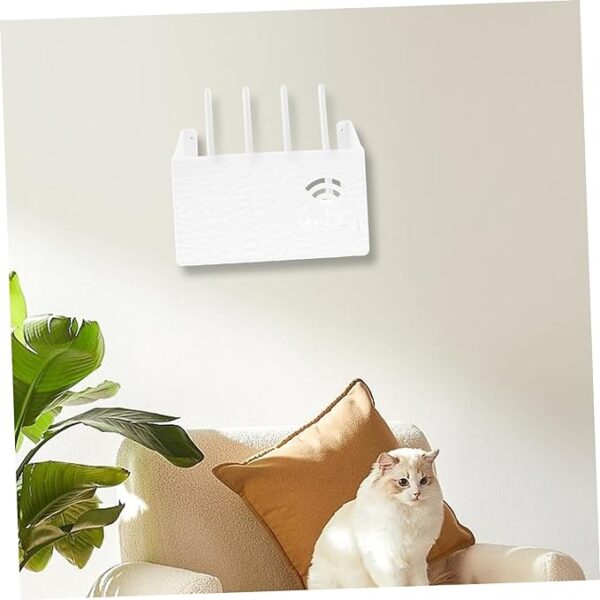 Router Storage Box Wall-mounted Plastic Cable Power Bracket Box Home Decoration Wireless Router Wifi Decoration, Set-top Box Rack( random color ) - Image 4