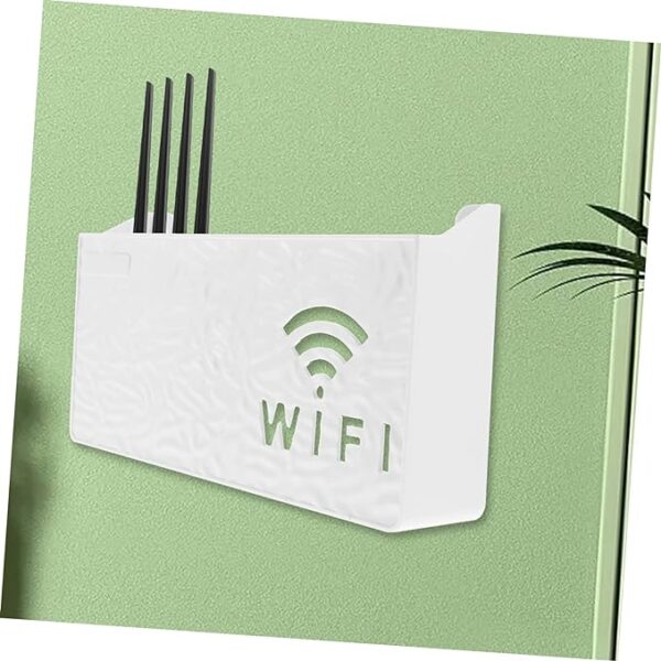 Router Storage Box Wall-mounted Plastic Cable Power Bracket Box Home Decoration Wireless Router Wifi Decoration, Set-top Box Rack( random color ) - Image 6