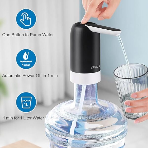 Water Dispenser for Bottle,  ElectricPortable Rechargeable Water Jug Pump | Automatic Drinking Water Pump for Camping Office Home (Random color)