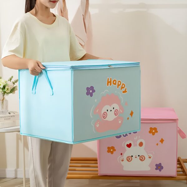 Lucky Teddy Bear Storage Bag - Clothes & Toy Organizer | Cartoon Animal Storage Box (Random Design & color) - Image 3