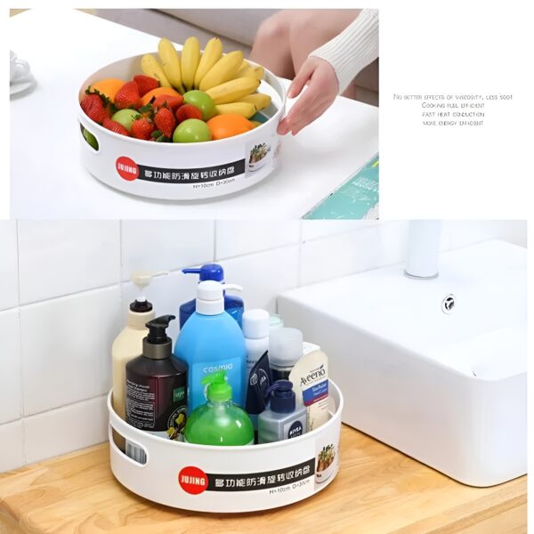 360 Degree Rotating Revolving Storage Tray | Kitchen, Bathroom Organizer Tray - Image 6