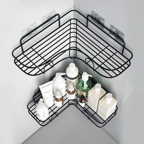 Metal Corner Rack For Bathroom & Kitchen | Bathroom Metal Shelf Organizer | Storage Rack Corner Frame Shampoo Storage Holder | Wall Mount Bathroom Accessories - Image 5