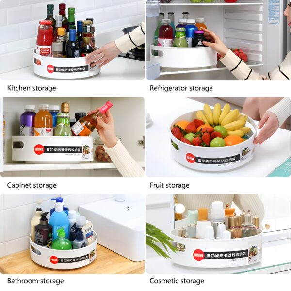 360 Degree Rotating Revolving Storage Tray | Kitchen, Bathroom Organizer Tray - Image 11