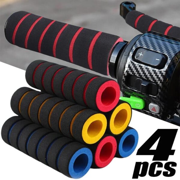 4pcs/Set Universal Grip Comfort Foam Handle Bar Motorcycle Bicycle Random Color