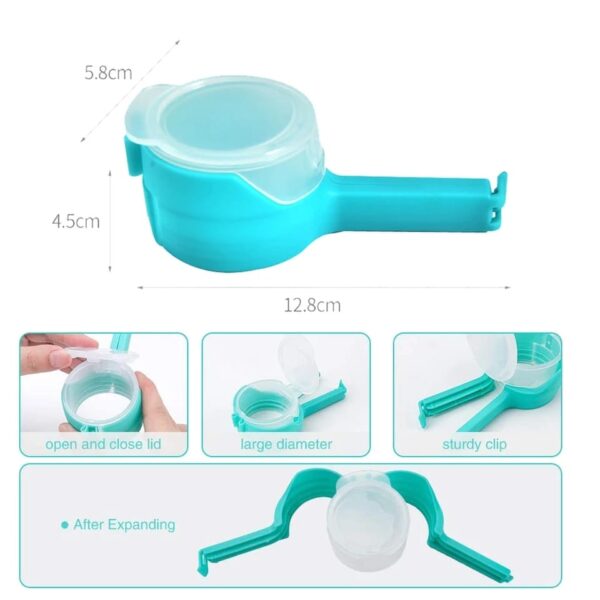 Food Sealing Clip with Discharge Nozzle Plastic Bag Moisture Sealing Clamp Food Saver Kitchen Snack Tool (Random Color) - Image 5