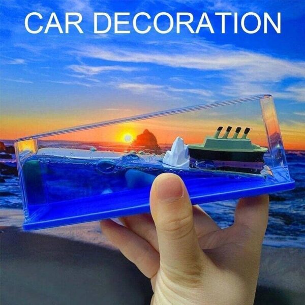 Car Interior Accessories Dashboard Decoration,Moving Titanic Liquid Wave Cruise Ship,Car Dash board Living Room Office Smooth Movement