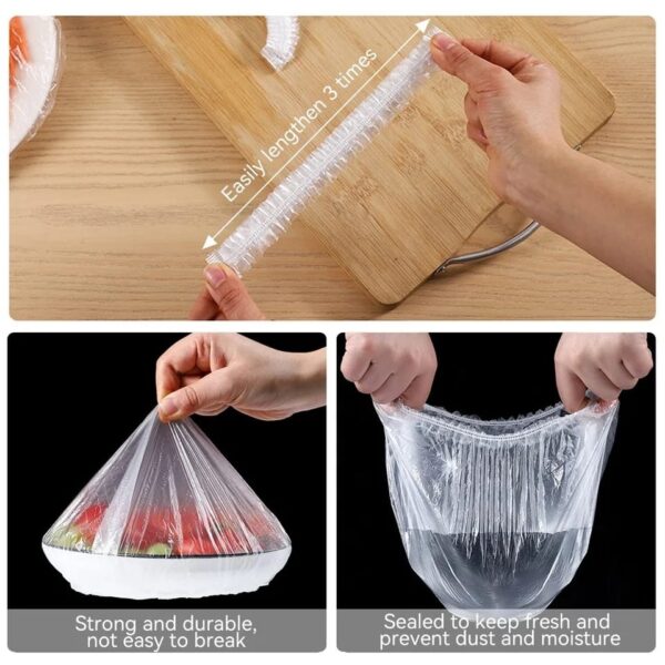 100 pcs Disposable Food Cover Plastic Shopper Bags - Image 4