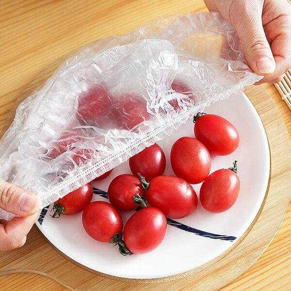 100 pcs Disposable Food Cover Plastic Shopper Bags - Image 3