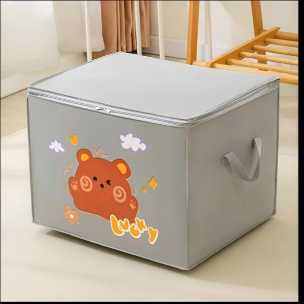 Lucky Teddy Bear Storage Bag - Clothes & Toy Organizer | Cartoon Animal Storage Box (Random Design & color)