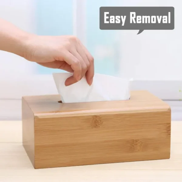 Wooden Tissue Box Refillable Wooden Kitchen Napkin Holder - Image 4