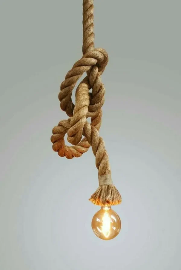 Jute rope Pendant light Manila rope lamp Hemp rope light Nautical lamp Rustic pendant lighting Man cave lights Farmhouse Rope chandelier - Each Rope