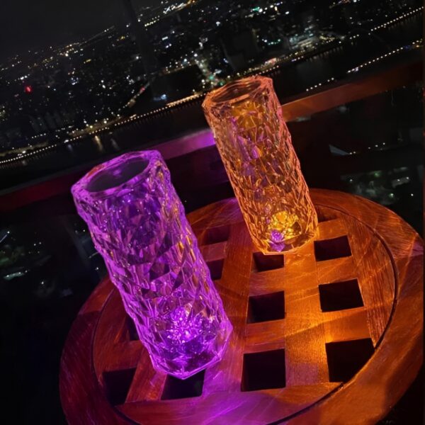 16 Colors Diamond Rose Crystal Lamp Bedside Acrylic  Table Lamp | Led Diamond Touch Lamp With Remote - Image 11