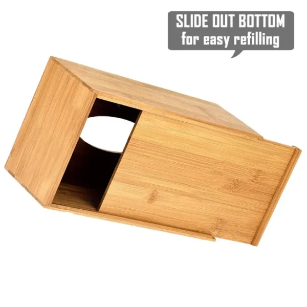 Wooden Tissue Box Refillable Wooden Kitchen Napkin Holder - Image 3