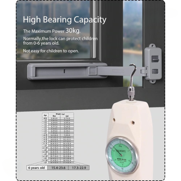 Window restrictor  Window Lock Children Protection Window Restrictor ABS Child Safety Window Stopper Falling Prevention Locks Limiter - Image 3