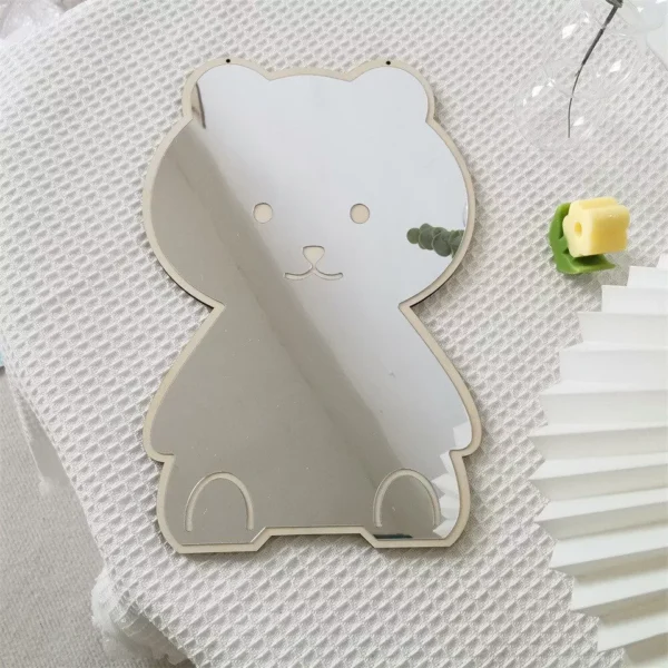 Bear shaped acrylic mirror  - Kids room decoration - Image 3