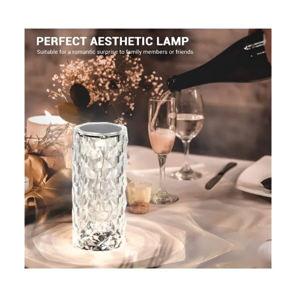 16 Colors Diamond Rose Crystal Lamp Bedside Acrylic  Table Lamp | Led Diamond Touch Lamp With Remote