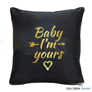 Gold Name On Black Cushion Customized Golden Name Cushion