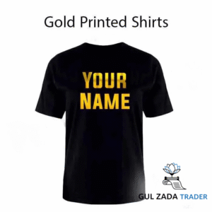 Gold Name T Shirt Printing Custom Shiny Print