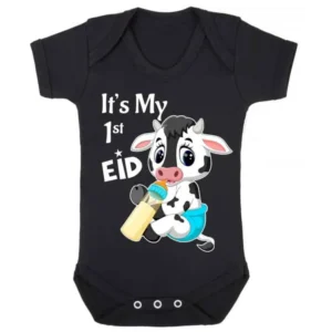 Its My First Eid Black Romper