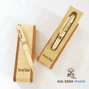 Name Engraved Wooden Pen & Folding Stand Box